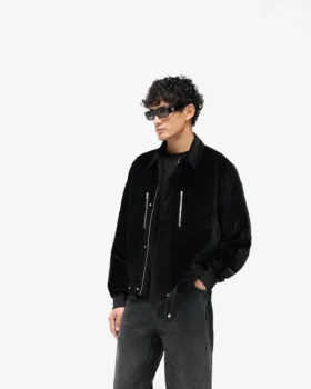 Bordeaux-Jacke aus gebürstetem Stoff