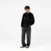 Bordeaux-Jacke aus gebürstetem Stoff Bordeaux-Jacke aus gebürstetem Stoff