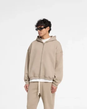 Initial Boxy Zip-Through-Hoodie