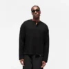 Initial Henley Waffle Langarm-T-Shirt