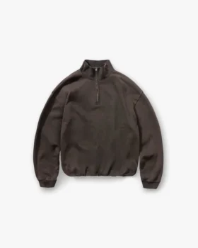 Initial Sweatshirt mit Trichterkragen und Viertelreißverschluss