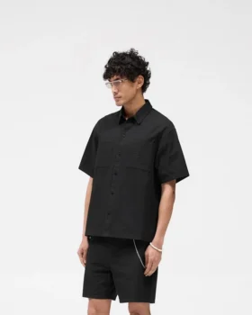 Kurzärmeliges Baumwoll-Overshirt