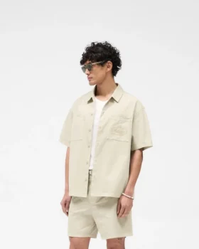 Kurzärmeliges Baumwoll-Overshirt