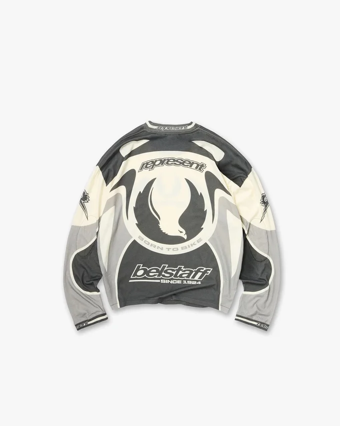 Represent X Belstaff Langarm-Racing-T-Shirt Represent X Belstaff Langarm-Racing-T-Shirt