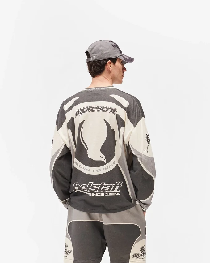 Represent X Belstaff Langarm-Racing-T-Shirt Represent X Belstaff Langarm-Racing-T-Shirt