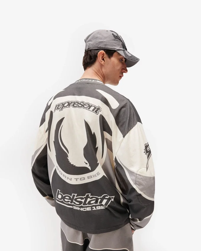 Represent X Belstaff Langarm-Racing-T-Shirt Represent X Belstaff Langarm-Racing-T-Shirt