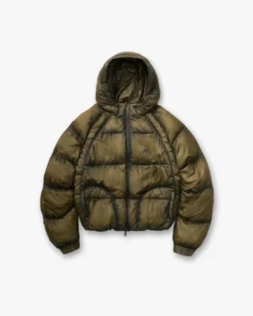 Transluzente Daunenjacke mit Kapuze