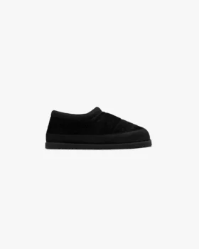 Winter-Pantolette aus haarigem Wildleder