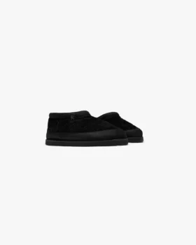 Winter-Pantolette aus haarigem Wildleder
